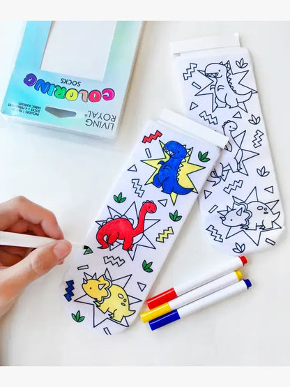 DIY Coloring Kit - Feline Friends - Ankle Socks