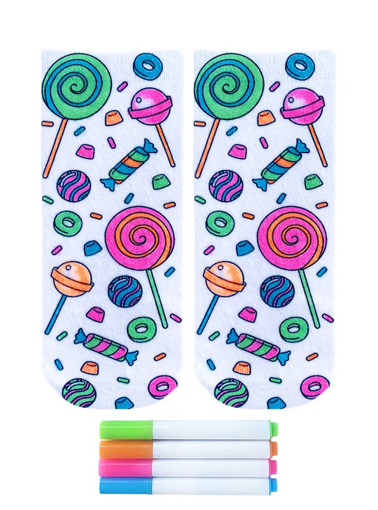 DIY Coloring Kit - Sweet Treats - Ankle Socks