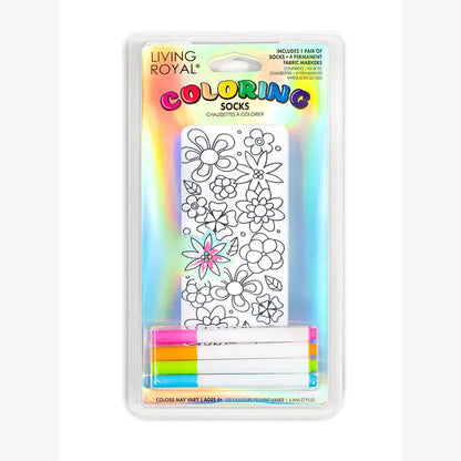 DIY Coloring Kit - Flower Garden - Ankle Socks
