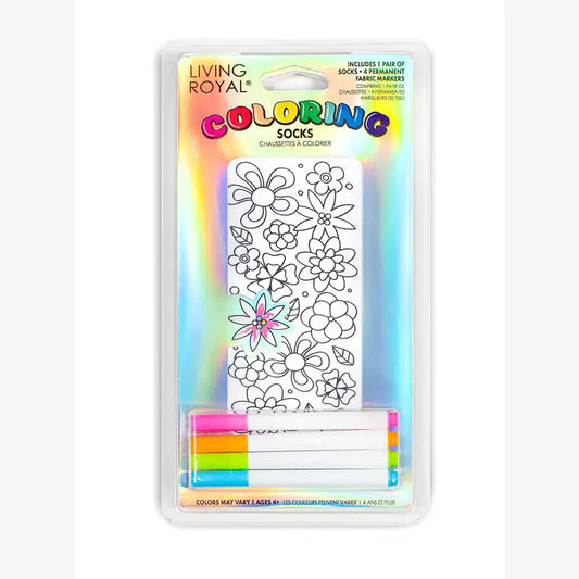 DIY Coloring Kit - Flower Garden - Ankle Socks
