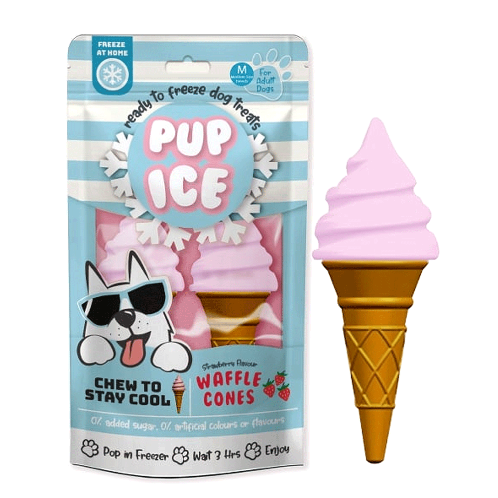 Pup Ice Waffle Cone - Strawberry