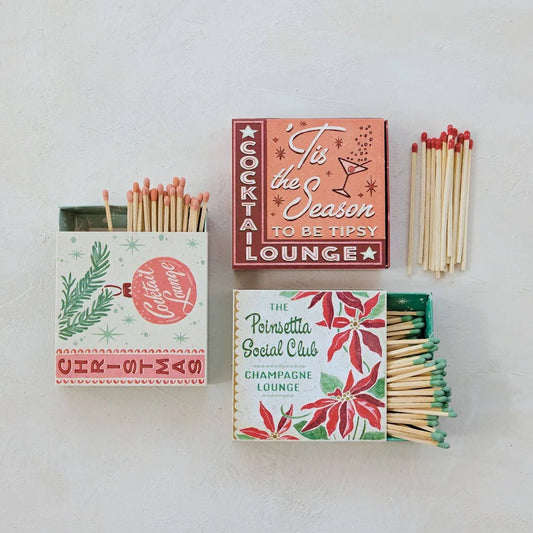 Vintage Christmas Cocktail Bar Sayings - Extra Large Matchbox