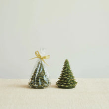 Gold Tipped Evergreen Tree Candle