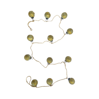 Glass Ornament Garland - Olive & Gold