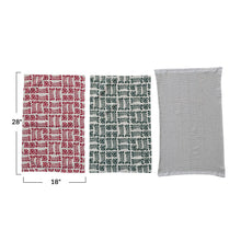 Stonewashed Printed & Waffle Weave Tea Towels - Set of 3