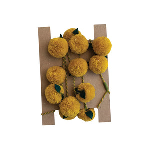 Pom Pom Garland - Mustard & Green