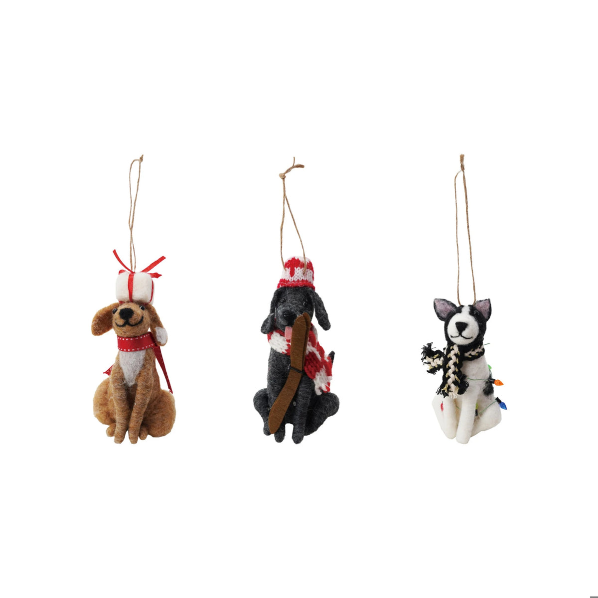 Wool Felt Dog - Ornament - Assorted Styles