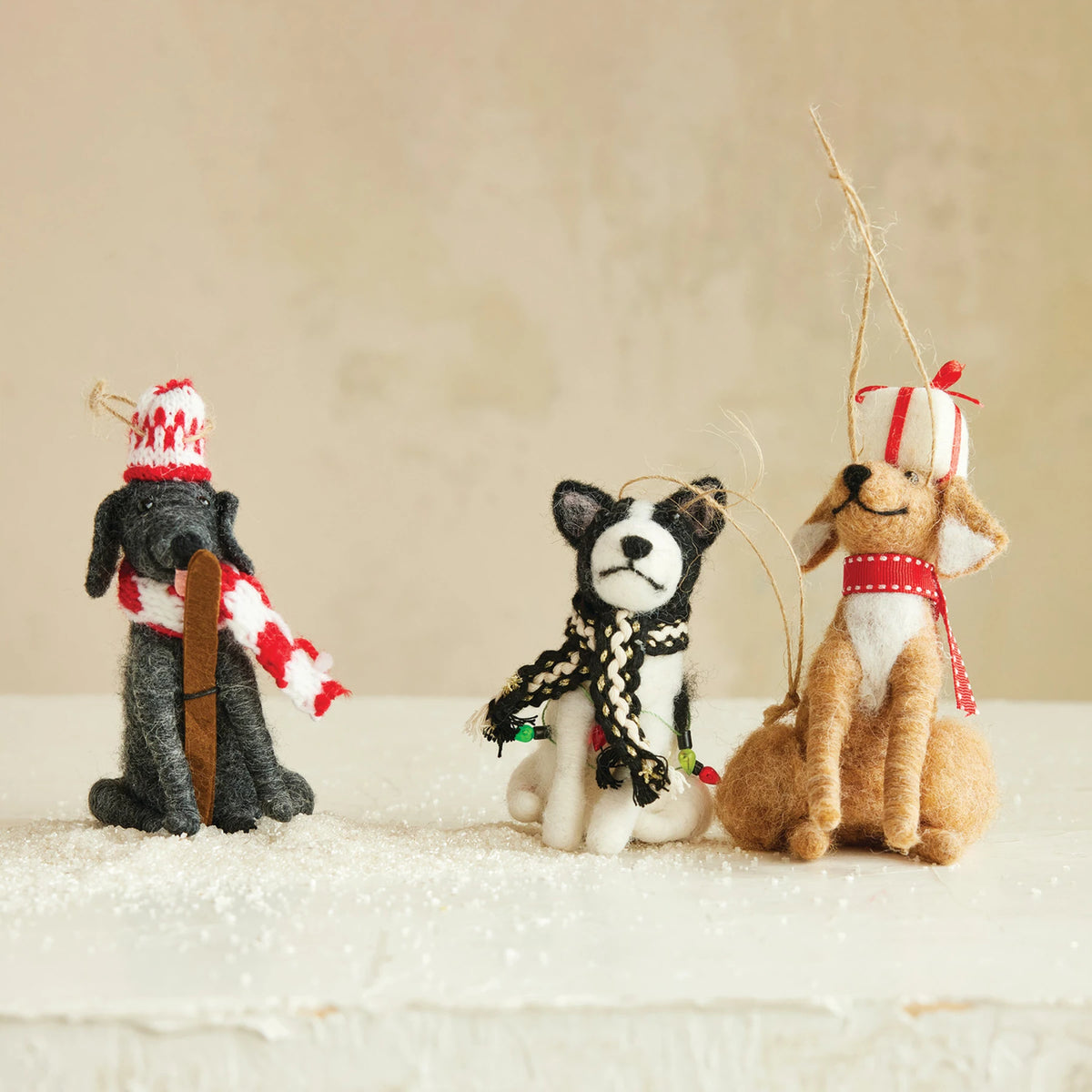 Wool Felt Dog - Ornament - Assorted Styles