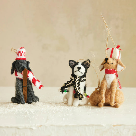Wool Felt Dog - Ornament - Assorted Styles