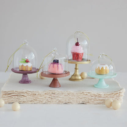 Glass Cloche Treat - Ornament - Assorted Styles