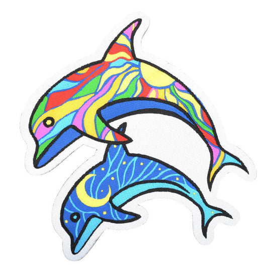 2 Dolphins - Iron On Patch