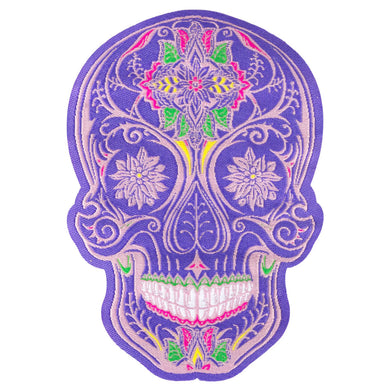 Purple Sugar Skull - Iron On Patch