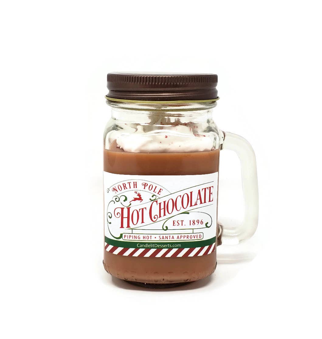 North Pole Hot Chocolate Peppermint Candle - Large