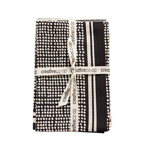 Printed Tea Towel - Black+White - Set of 3 - Ganje’s
