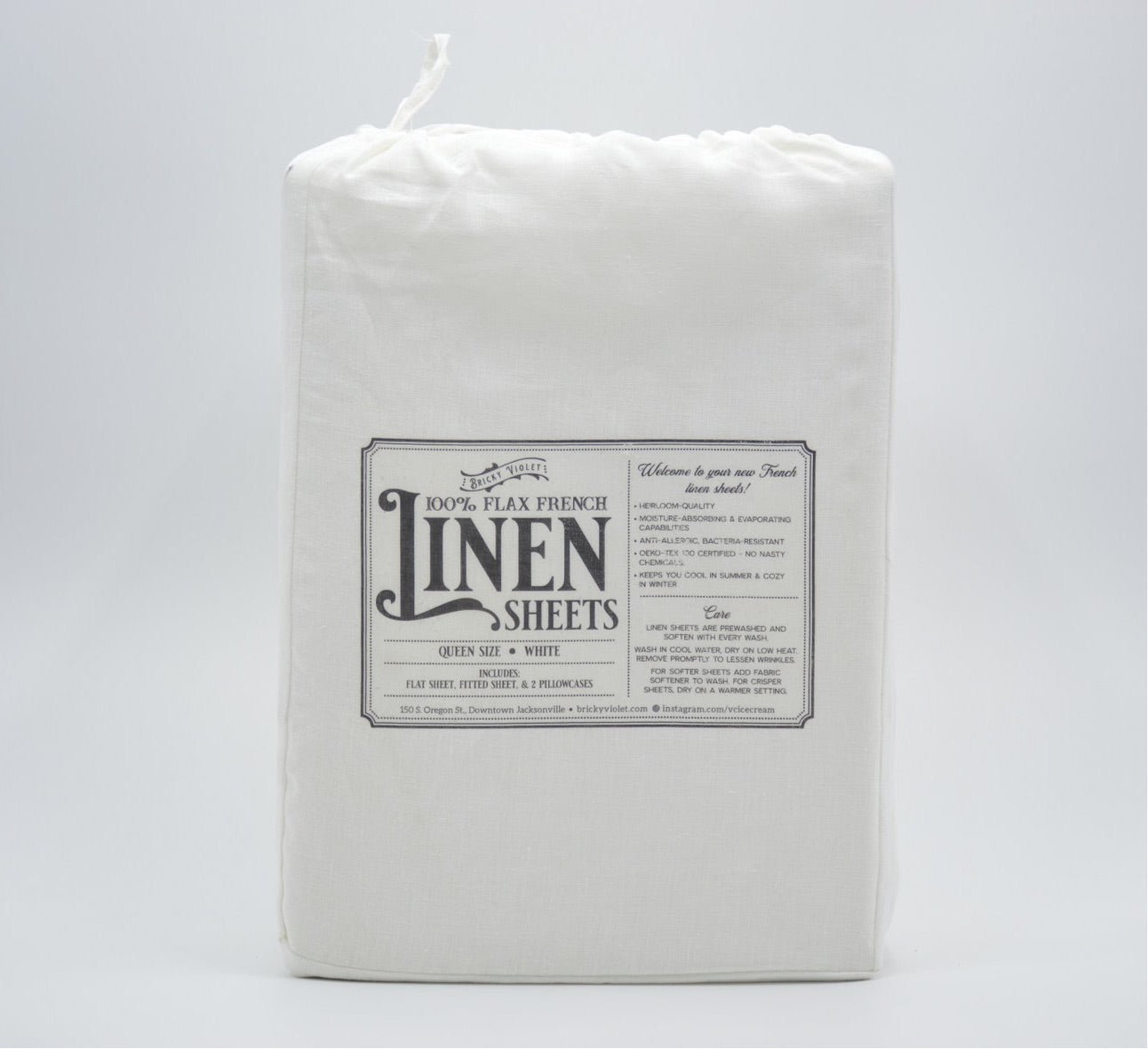 French Linen Sheet Set - White - Ganje’s