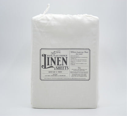 French Linen Sheet Set - White - Ganje’s