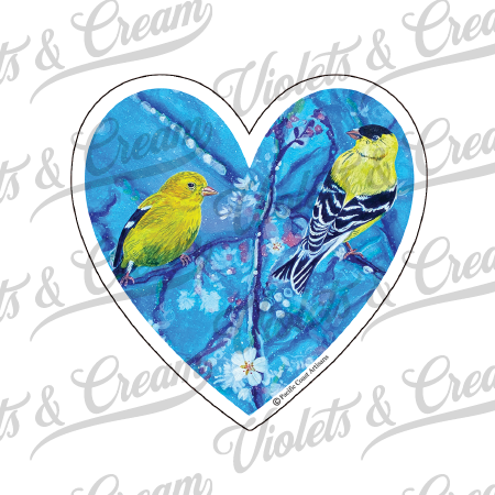 Goldfinch Heart - Sticker